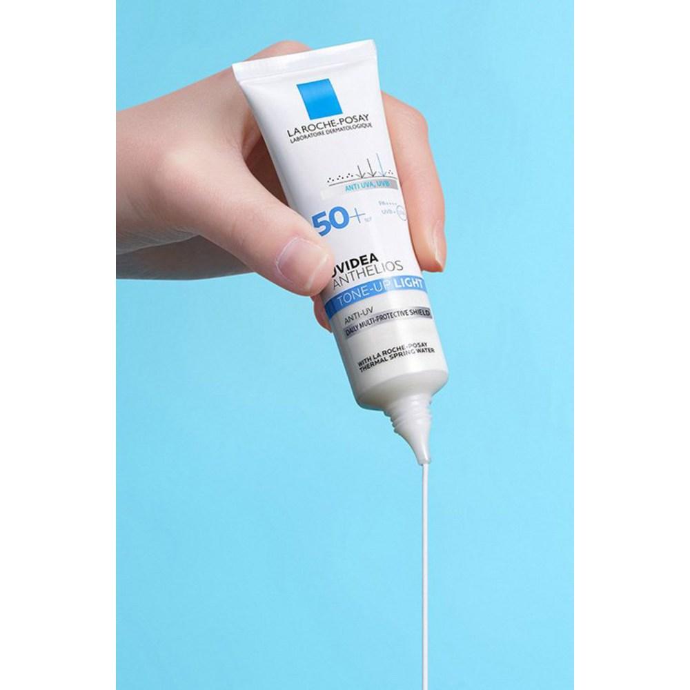 La Roche-Posay Солнцезащитный крем Uvidea Tone-up Light SPF50+ PA++++ Ватные диски 30 шт., 30 мл, 1 набор