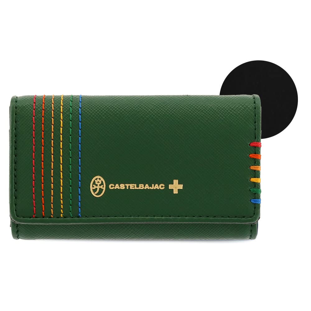 Ключница из натуральной кожи 027602 Сундук Кошелек для монет Кожа коровы Зеленый [Castelbajac] [Монета Мужская Строчка] [05]