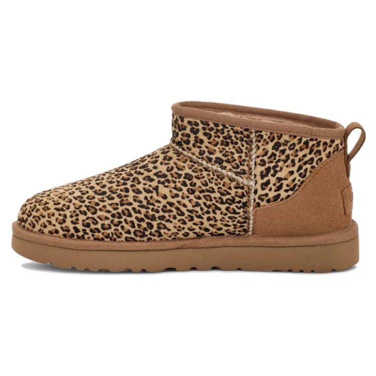 UGG Classic Ultra Mini Speckles Boot Leopard Print Women Sneakers Brown Chestnut 1149270-CHE