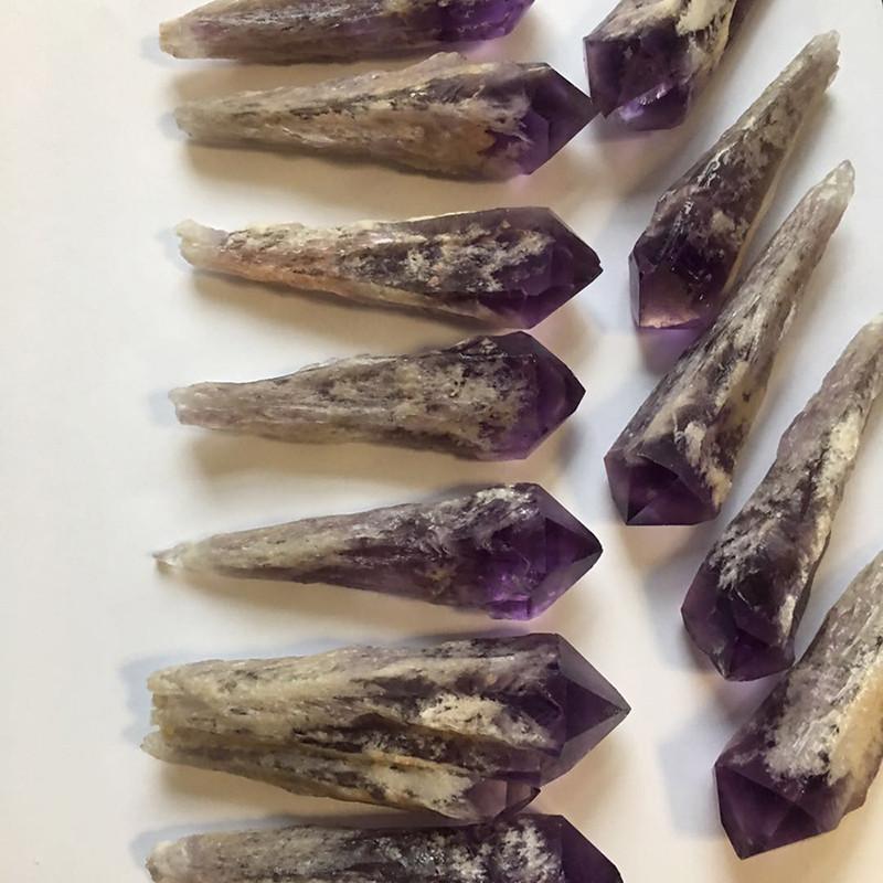 Quartz Amethyst Natural Crystal Wand Point Specimen Healing Home Decor Gift