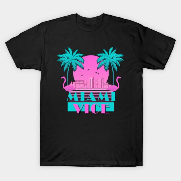 Asian Size Cotton Unisex Tshirt Print T-shirt Miami Vice Palm T-shirt No-Cut Print Regular Fit
