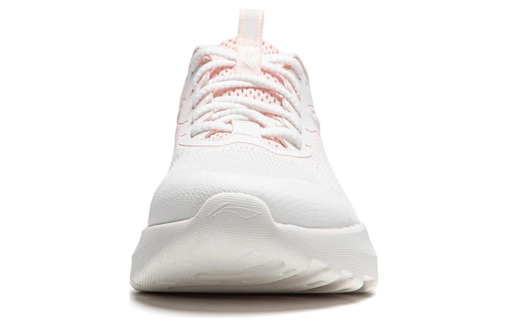 Li Ning Амортизирующие износостойкие легкие низкие повседневные кроссовки женские белые розовые AGLU260-4