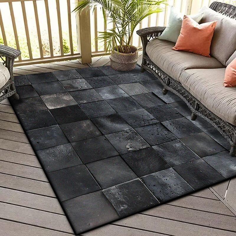 Современный геометрический коврик для балкона, абстрактное украшение для дома, нескользящий ковер для гостиной, ковер для спальни, ковер для лаунжа, дивана, легко чистящиеся напольные коврики