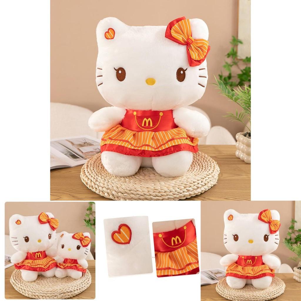 Очаровательная плюшевая кукла Китти в очаровательном красном платье, идеально подходящая для детских коллекций