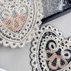 Fashion Heart-Shaped Cotton Thread Woven Retro Hollow Lace Handmade Diy Clothing T-Shirt Top Sweater Cloth Sticker Decoration
