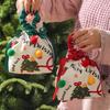 Рождественские подарочные пакеты Мультяшный мешок для конфет с бантом Коробка для упаковки печенья и яблок Детский мешок на шнурке Товары для вечеринок Хранение