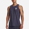 Under Armour Project Rock Turfgear Armorprint Letter Print Round Neck Fitted Sleeveless Vest Men Vests Gray 1373804-558