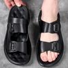 2024 Summer Outdoor Beach Sandals Genuine Leather Men Sandals Slippers Two Wear Non-slip Bottom Casual Business Sandals for Men