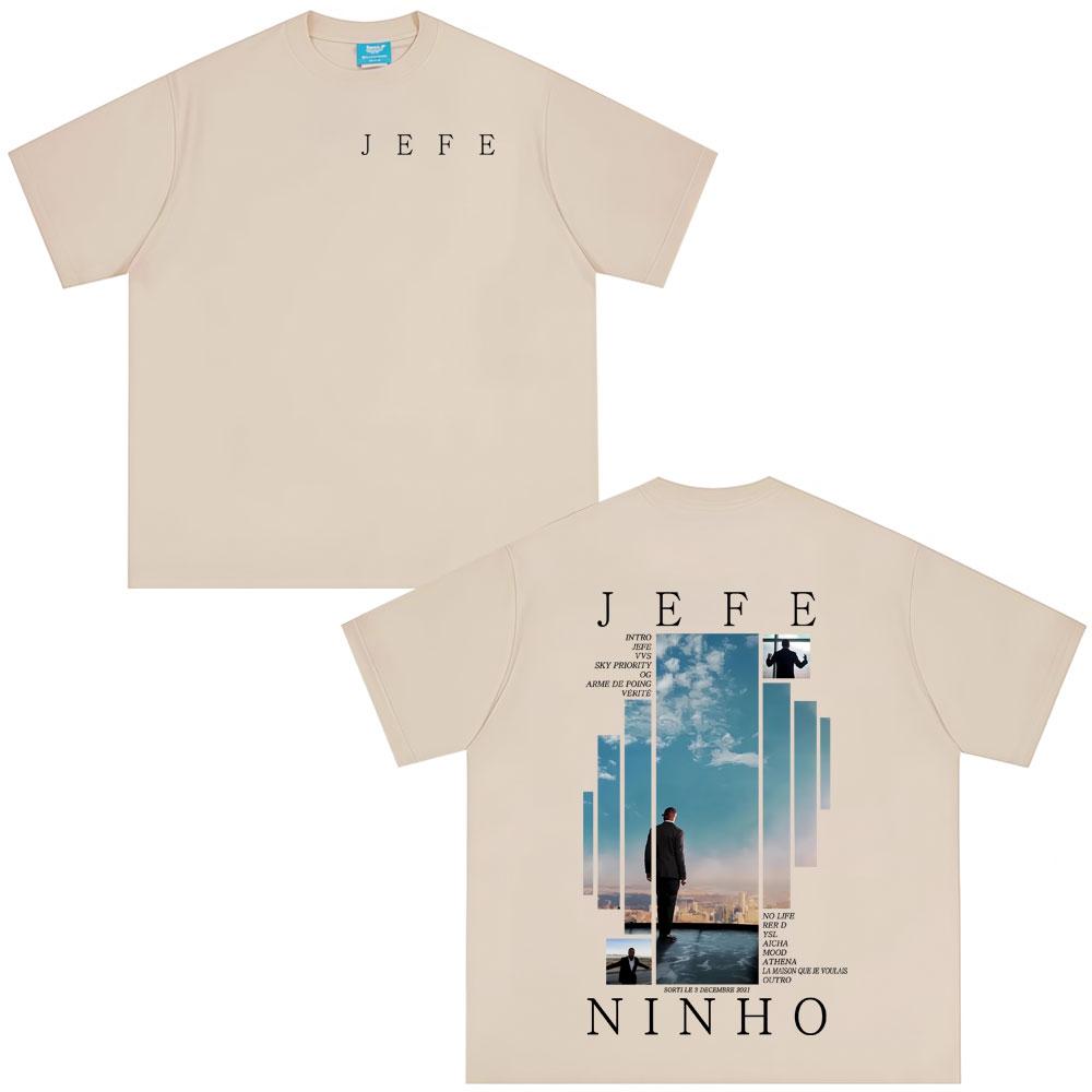 Rapper Ninho Jefe Graphic TShirt Male Fashion Oversized Streetwear Unisex Unisex Tees Hip Hop Pop Music T Shirts Male Casual Cotton
