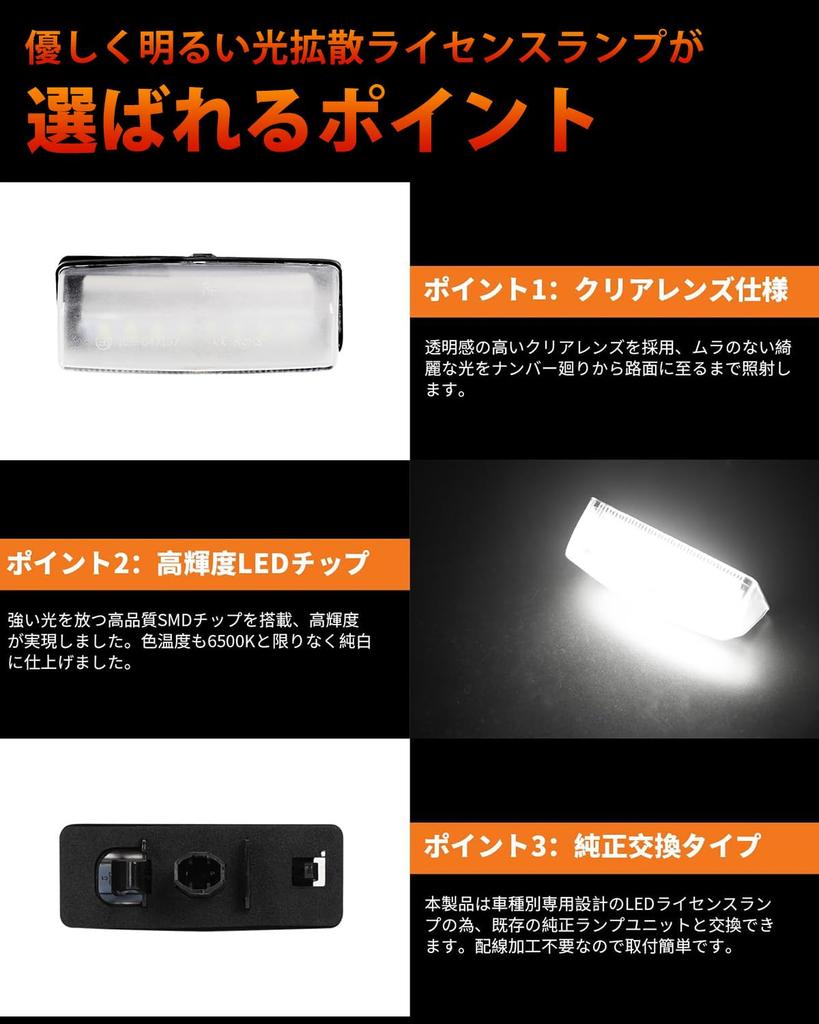 Kitazawa Shoji Prius Светодиодная подсветка номерного знака Суперсовместима с Prius 20 30 Prius и 40 Кастомный Оригинальный Комплект из 2 Лампа, Яркий, Серия, Серия, Альфа,
