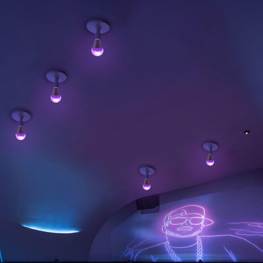 E26/E27 Спиральная фиолетовая черная лампочка Алюминиевая УФ-фиолетовая лампа Прожектор Рождество