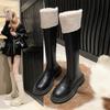 Winter Plush Women Knee High Boots 2024 New Fashion Back Zippers Ladies Elegant Warm Cotton Long Booties Women's Footwear