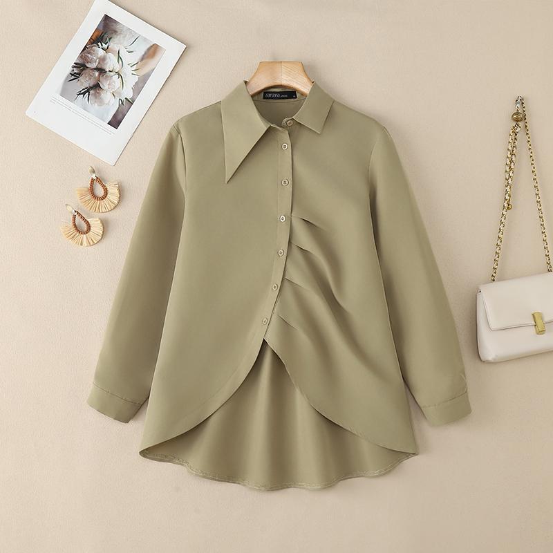 Down Casual Zanzea Turn Women Collar Loose Long Sleeve Blouse