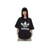 adidas Originals Adicolor Classics Трилистник с логотипом и принтом с короткими рукавами, женские топы, черный IK4035