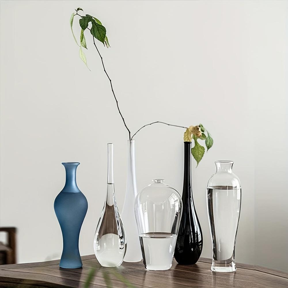 Современные стеклянные вазы-бутоньерки Дзен Домашний декор Прозрачная ваза цилиндрической формы для икебаны из одной ветки Настольный центральный элемент