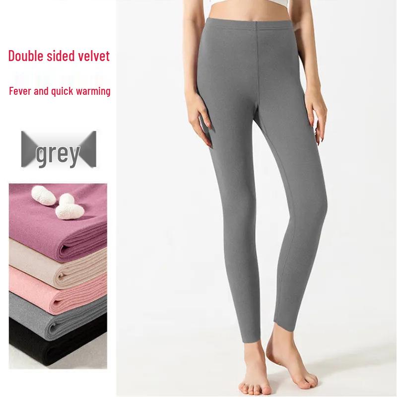 Double-Sided Fleece Base Layer Pants for Women - Seamless, Slimming, Warm, German Fleece, Spring/Autumn/Winter Wear.