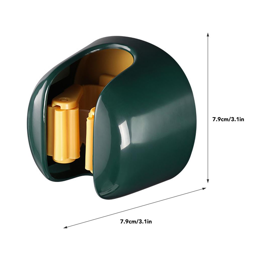 Mop Holder Wall Mount No Drilling Secure Fixation Anti Falling Mop Broom Hanger for Bathroom Kitchen Balcony Green
