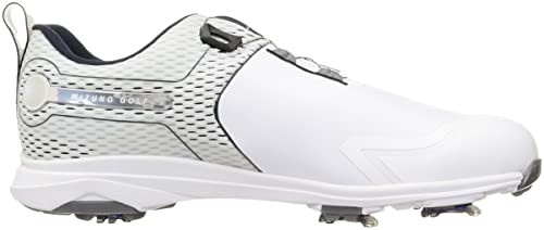 Mizuno Men's Wide Style SL Boa Golf Shoes, White/Navy, Size 26.5cm F
