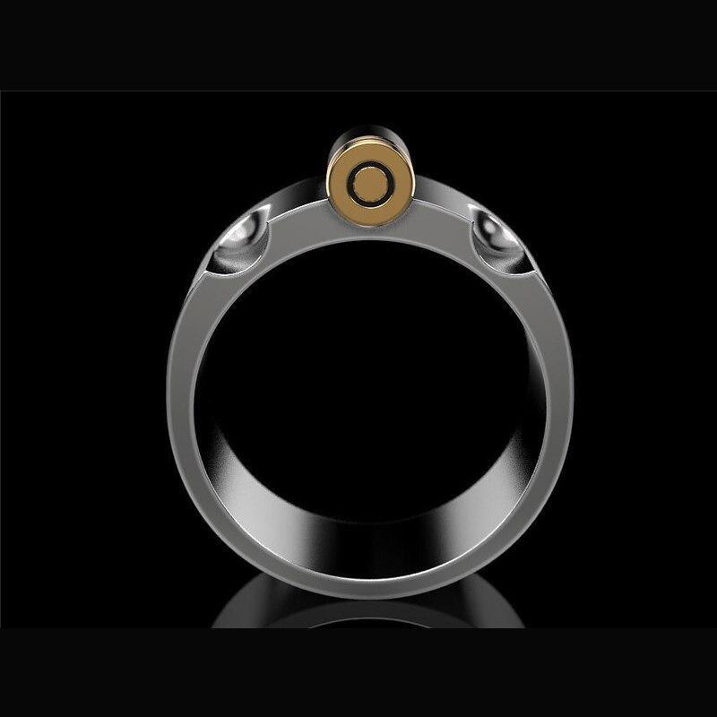 Креативная золотая пуля, зажигалка, мужское кольцо, ювелирное изделие в стиле панк, мужские ручные украшения