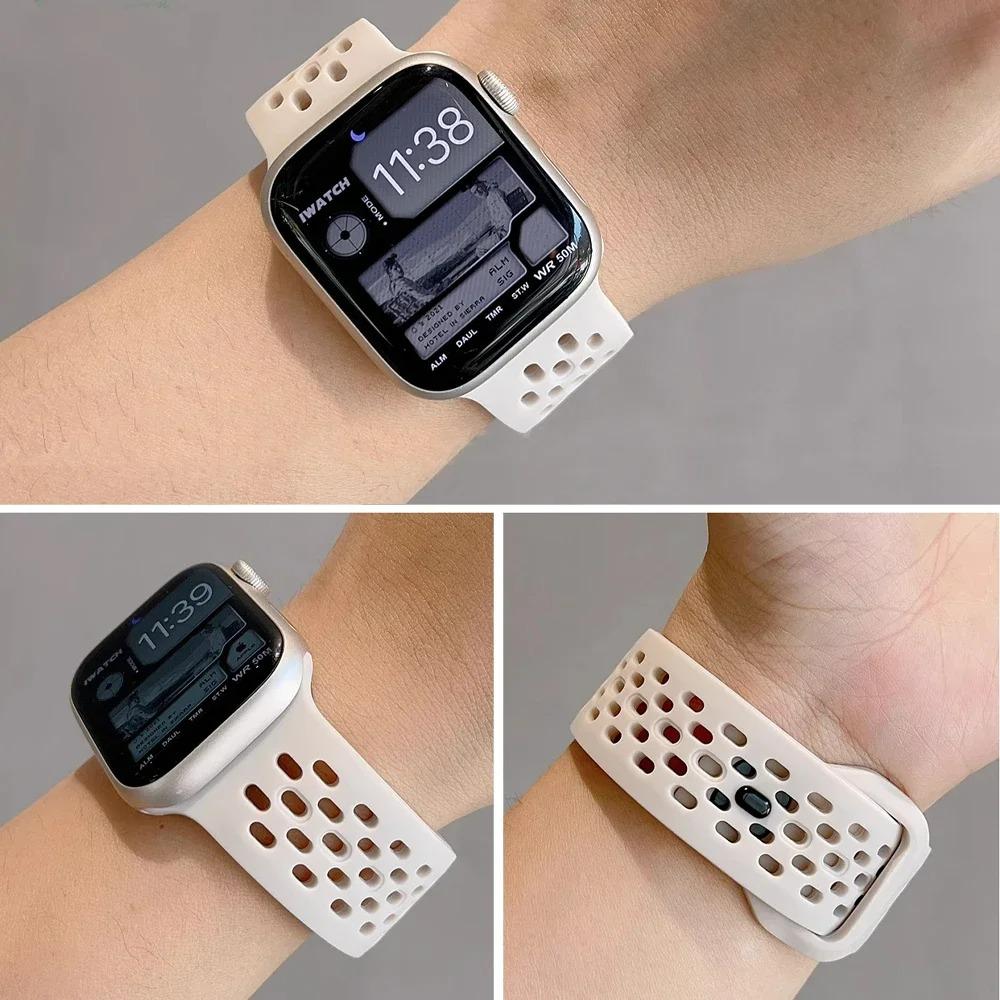 Силиконовый ремешок для Apple Watch Band Ultra 3 2 49 мм 11 10 46 мм 42 мм 9 8 7 45 мм 41 мм Браслет iWatch 6 5 SE 3 44 40 мм Серия Band