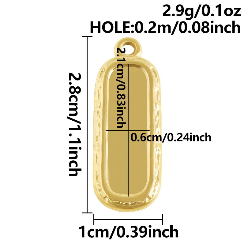 6Pcs Blank Settings Cabochon Pendants Round Rectangle Square Charm Stainless Steel Charms For Jewelry Making Bulk Diy Necklaces