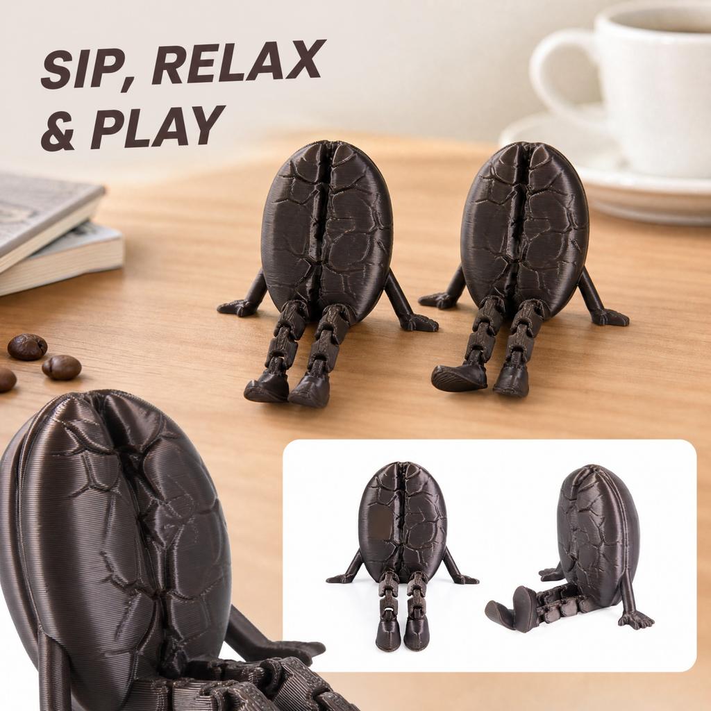 3D-печатная шарнирная кофейная игрушка - Настольное украшение для любителей кофе Подарок
