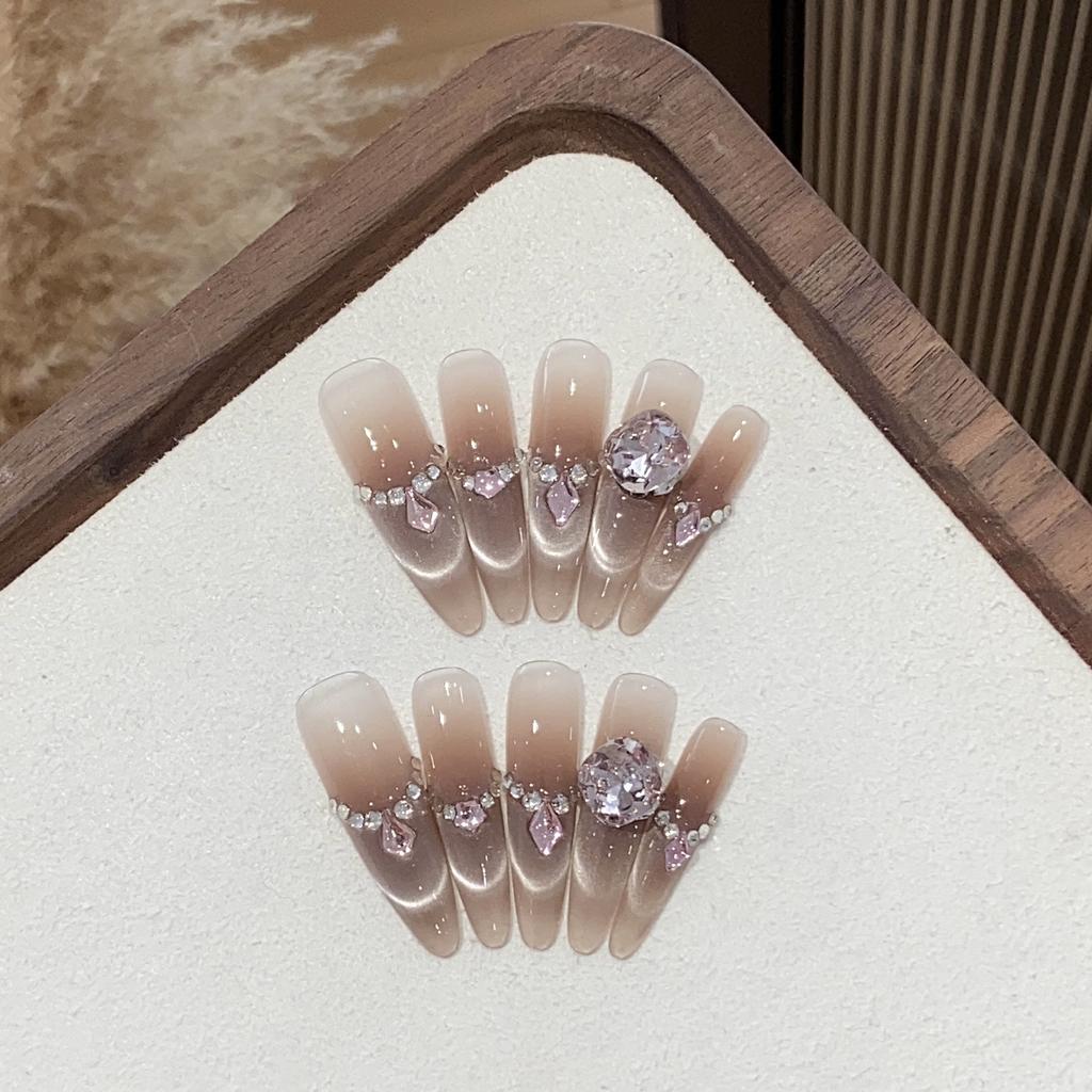 White, Ice-transparent, Gradient Smile Cat Eyes French Pink Fat Square Persimmon Frozen Wear Armor