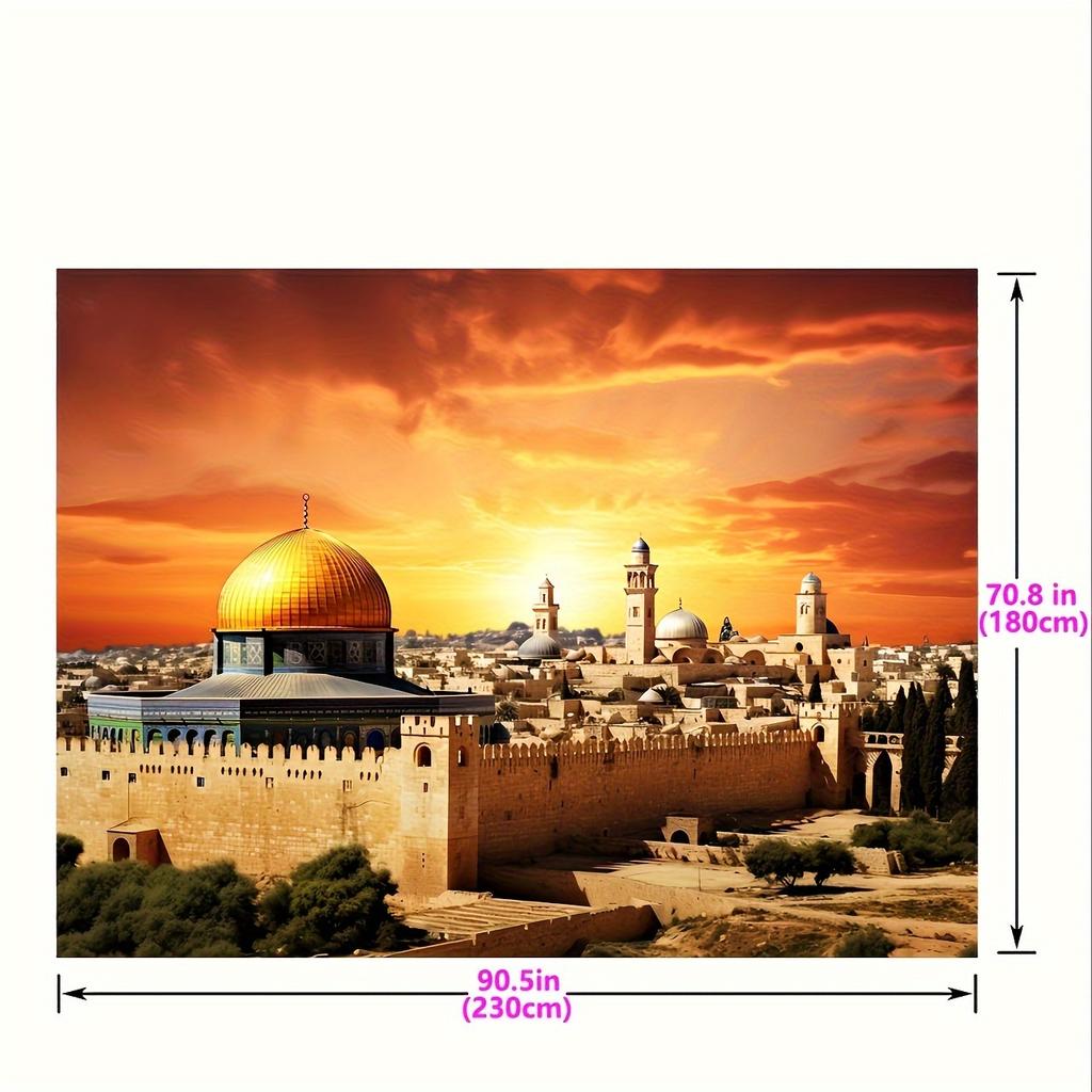 1 шт. фон Иерусалима, фон для фотосъемки Вифлеема, фон с куполом и скалой на закате, баннер для украшения вечеринки