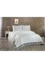 Sal Bedspread Set 3pcs, Coverlet 240x260, Pillowcase 50x70, Double Size, Cream