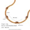Women's European American Style Fashionable Personalized Retro Stainless Steel 18K Gold-Plated Zircon Bamboo Pendant Necklace