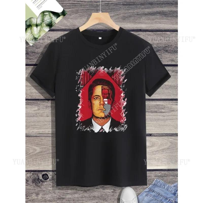 Хипстерская футболка с принтом Twin Peaks Унисекс Свободная футболка Топ Короткий рукав Круглый вырез Уличная Горячая Распродажа