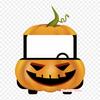 Calabaza Jack O' Lantern Car Iron On Heat Transfer Printing Vinyl Patches Sticker for Clothes DIY Appliques Washable Patches