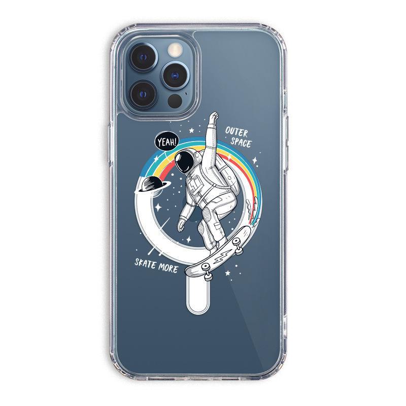 Чехол для мобильного телефона «Два в одном» с магнитом для iPhone 14, 12, 11, XR, Apple 15 Pro Max с крутым космическим игровым дизайном