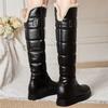Winter Warm White Snow Boots 2024 Low Heels Shoes Women Knee High Boots Female Platform Plush Long Boats Mujer Black 34-43