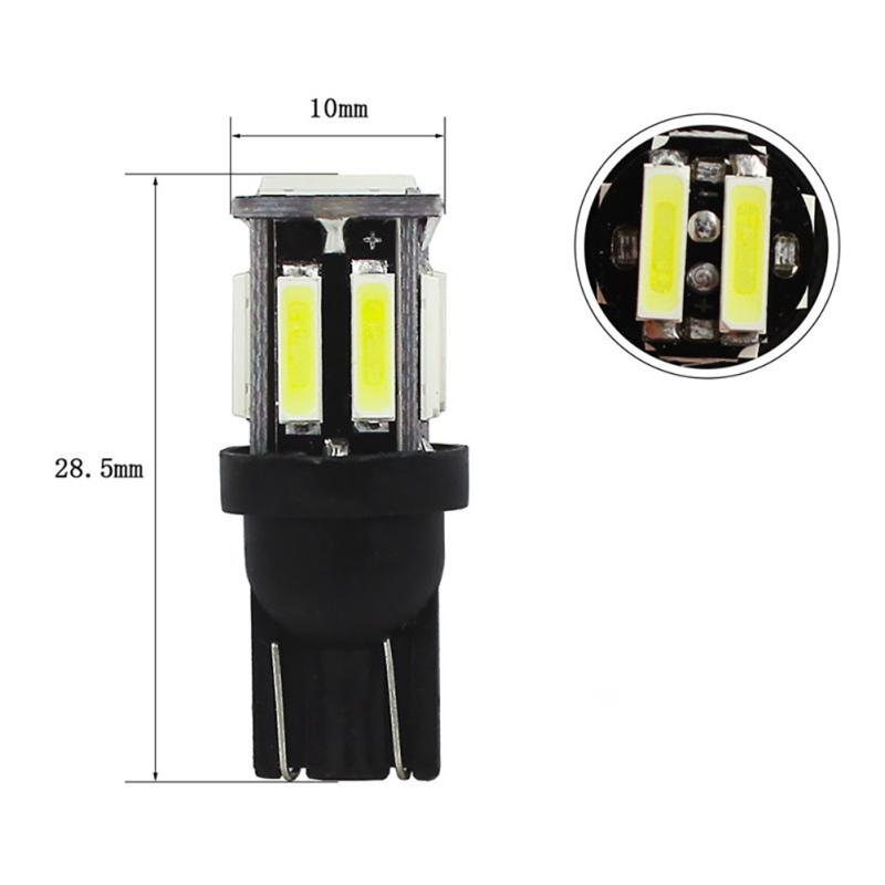 1 пара автомобильных светодиодных ламп T10 7020 10smd с высокой яркостью, ходовые огни, габаритные огни, лампы для чтения, подсветка номерного знака