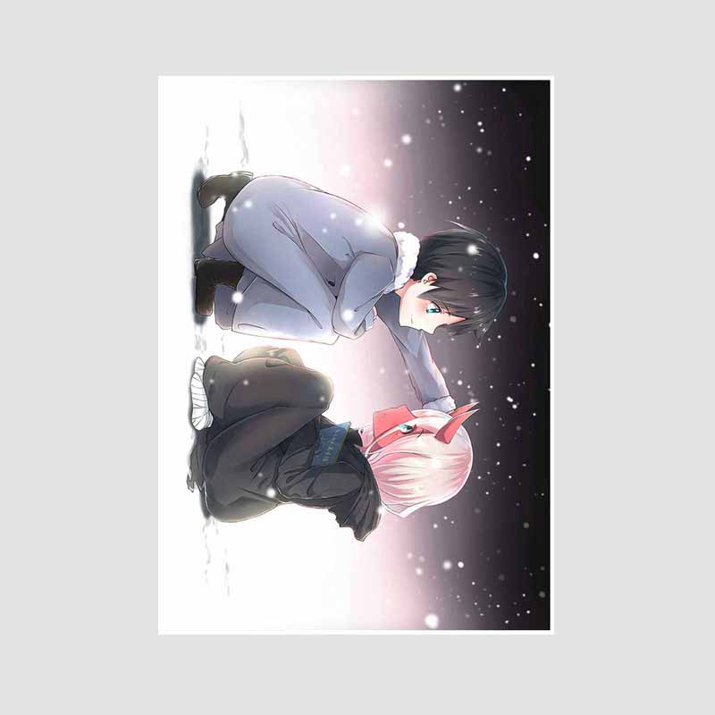 Белая книга Аниме Плакаты Художественная живопись Классика Аниме Darling in The Franxx Плакат Домашний декор Фреска Гостиная Украшения Принты Картины Подарки