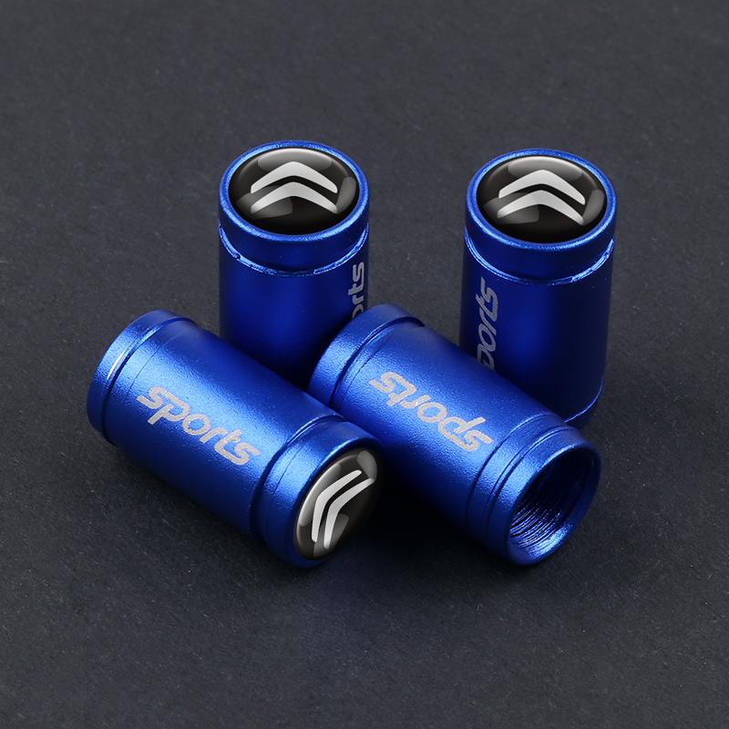 PEZN4 4pc Matte Textured Metal Valve Cover Car Tire Valve Cap Accessories For Citroen C1 C2 C3 Grand C4 Picasso C4L VTS C-ELYSEE DS