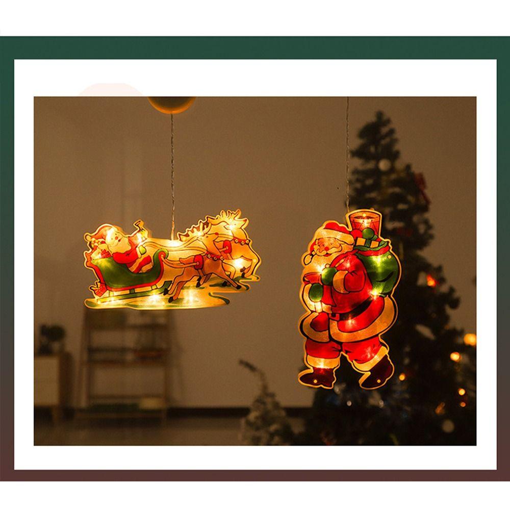 Snowman Shaped Window Hanging Light PVC Xmas Color Lamp New LED Sucker Light