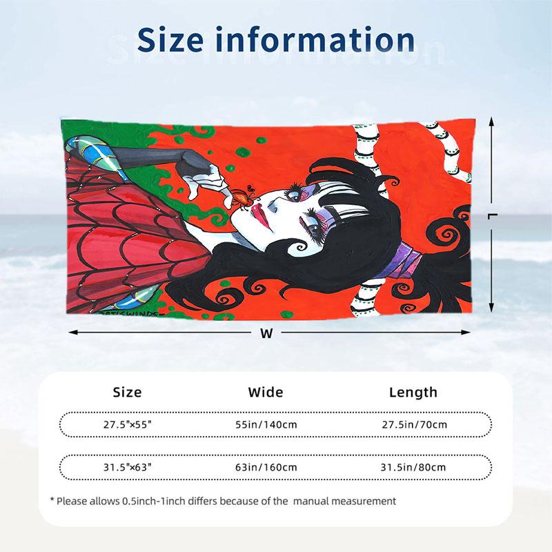 Large Beach Towel Quick Dry Absorbent Towel For Beach IndoorBeetlejuice Lydia Deetz