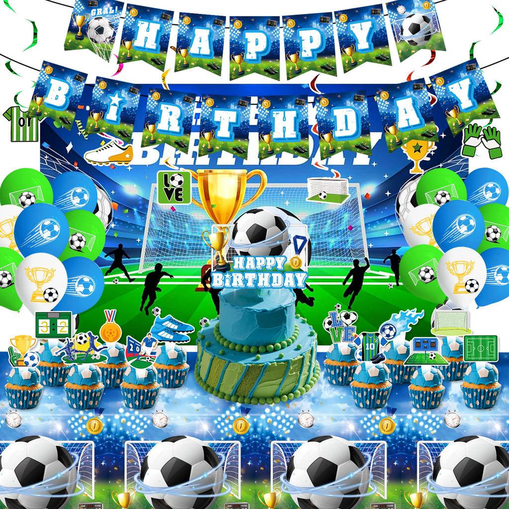 Football-Themed Party Supplies, Birthday Decoration, World Cup Tableware, Party Atmosphere, Banner Props