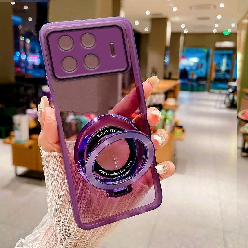 Телефон Tecno Для чехла Spark 20 Pro 20pro Plus Прозрачный Ударопрочный Мягкий чехол С магнитной подставкой Держателем Полная защита камеры Пленка Силиконовый чехол