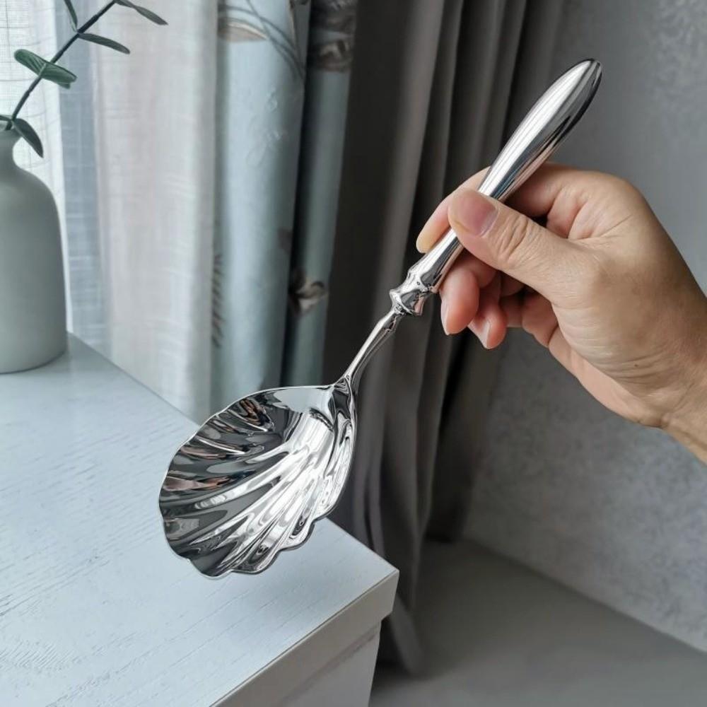 Light Luxury Stainless Steel Spoons French Table Serving Spoons Dessert Spoons Ice Cream