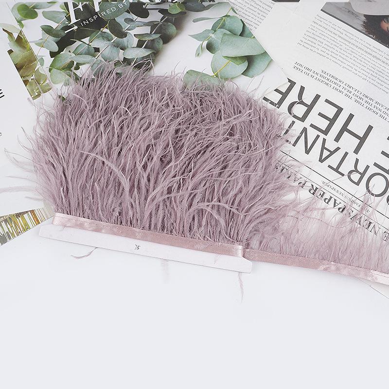 8-10Cm Ostrich Feather Wedding Dress Diy Performance Clothing Accessories Feather Tassel Including Webbing