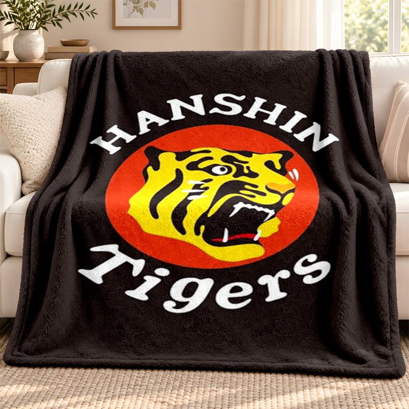 Hanshin Tiger blanket Flannel Blanket Soft Cozy Plush Throw for Sofa Bed Lightweight Home Decoration Outdoor camping