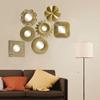 1PC/3PC Nordic Home Подвесные Зеркальные Наборы Круглые Квадратные Настенные Зеркала Наборы Золотое Подвесное Зеркало Винтаж