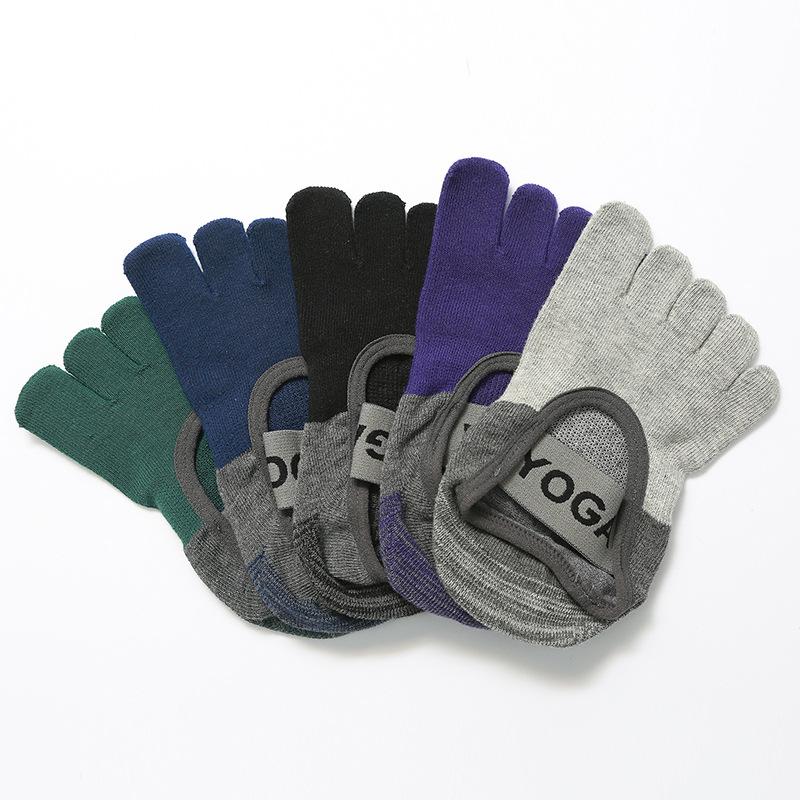 Женские носки для йоги с пятью пальцами, силиконовые нескользящие бандажные носки для балета, пилатеса, дышащие хлопковые спортивные носки с открытой спиной для танцев в помещении