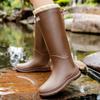Women's Medium and High Rain Shoes Rain Boots Waterproof, Non-slip and Warm Fishing Work Four-season Boots Takeaway Rubber Shoes Water Boots