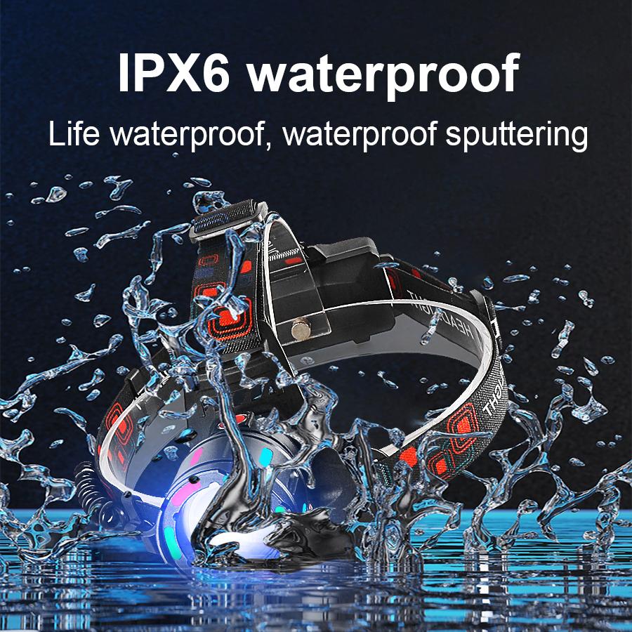 30 Вт светодиодный налобный фонарь, супер яркий, мощный налобный светильник, светящийся ночник для рыбалки, 18650, регулируемый налобный фонарь