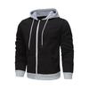 Мужская осенне-зимняя толстовка с капюшоном, длинными рукавами, однотонная, на шнурке, с застежкой-молнией, пальто, кардиган, эластичные манжеты и карманы на подоле, спортивная куртка