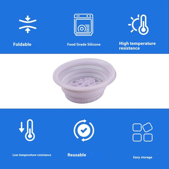 Портативная чаша для ледяной бани, складная конструкция, экологичная, многоразовая, эффективная, моющая, многоцелевая, силиконовая чаша для ледяной бани
